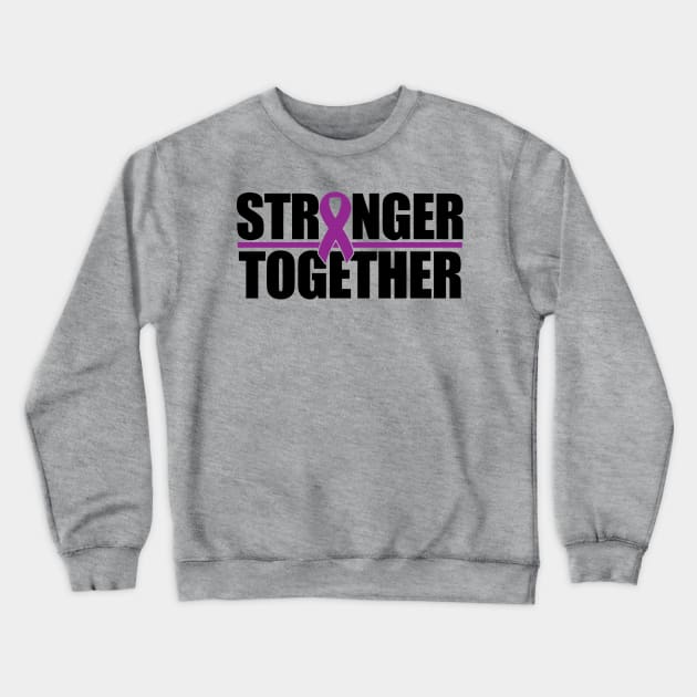 Stronger Together - Purple Ribbon Crewneck Sweatshirt by CuteCoCustom